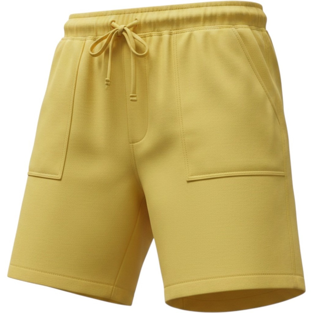 Basic Editions Womens Yellow Cotton Relaxed Fit Drawstring Cargo Shorts Size M